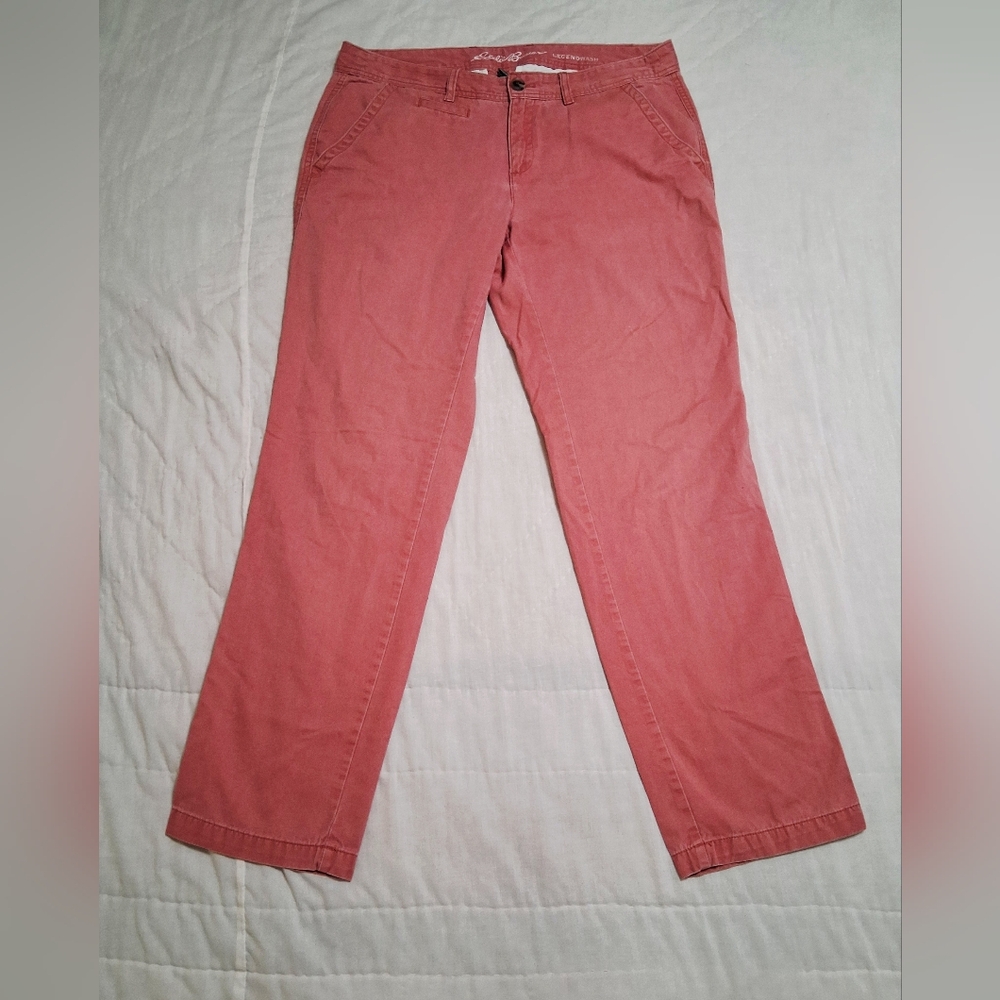 Eddie Bauer Legend Wash Women’s Salmon Chino Pants Size 12